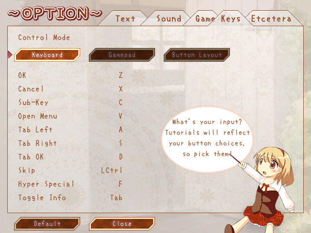 Default Keyboard Controls for Faraway Story